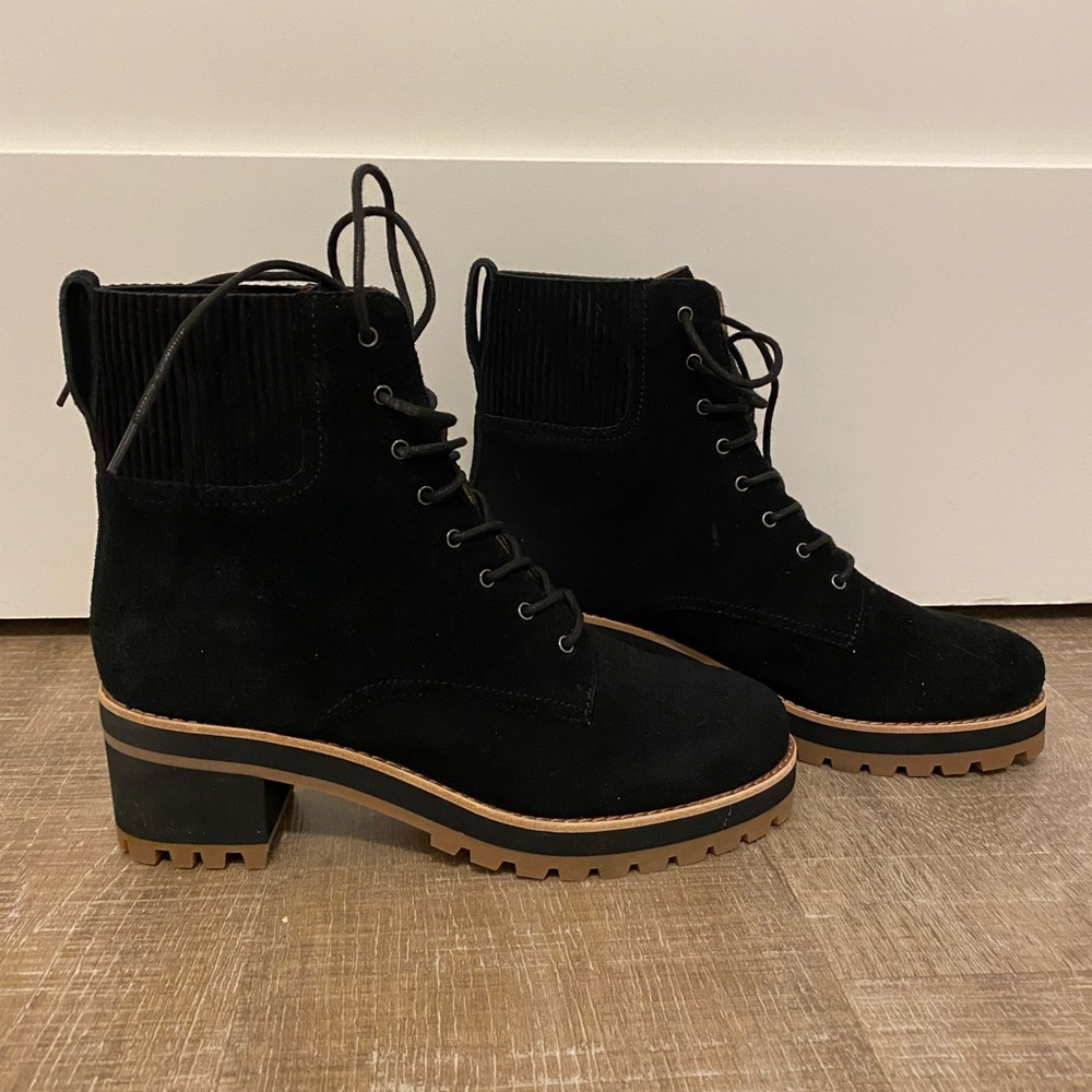 madewell lace up boots in suede